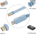 ZaozhixunbaPortable USB C to RJ45 Cable USB to Console Commissioning Cable Applies to the Configuration Cable of Cisco and Huawei H3C Switches 1.8m. 