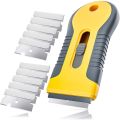 【I】 Window Glass Glue Sticker Remover Car Auto Cleaning Razor Scraper Fiber Vinyl Wrap Tint Clean Squeegee Tool. 