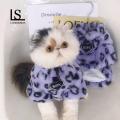 Winter Dog Fashion Cozy Leopard Print Winter Cat Clothes Warm Easy to Wear Outfits for Pet Boys Girls. 