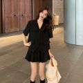 2023New Small Business Suit Korean Style Niche Summer Fashion Set Loose All-Match High Waist Skirt Two-Piece Set for Women. 
