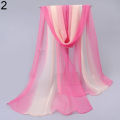 Fashion Women Summer Gradient Color Soft Long Chiffon Beach Wrap Scarf Shawl. 