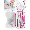 Math Geometry Kit Protractor Compass Set Triangle Ruler Stationery Eraser for Drafting Engineering Office Tools Teachers. 