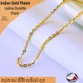 Gold Plated Chain Original Indian Necklace For Women  3mm Original Copper Not Stainless Steel  Necklace for men women Gold chain Black mala boys chain for men silver. 