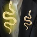 Punk Vintage Snake Brooch Pin Exaggerated Python Badge Coat Pin Women Men Party Jewelry Gifts. 