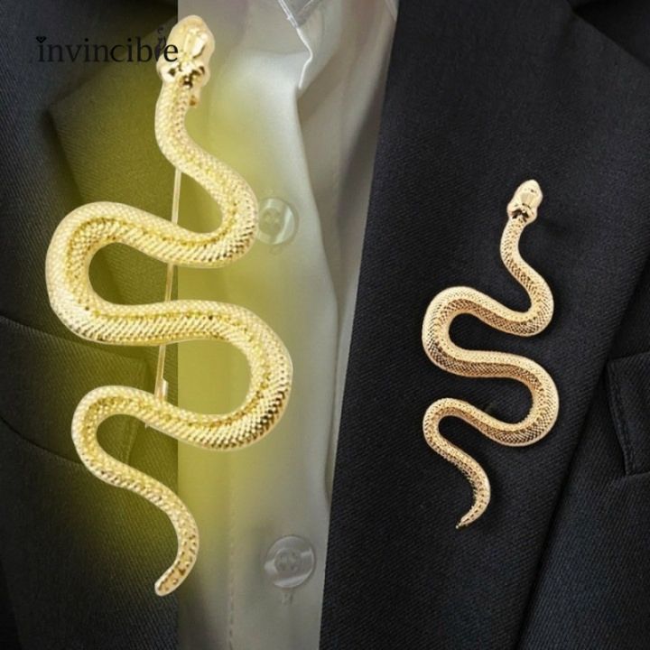 Punk Vintage Snake Brooch Pin Exaggerated Python Badge Coat Pin Women Men Party Jewelry Gifts