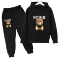 Children's Hoodie Cute Bear Print Sweatshirt Top+trousers 2P Boys Girls Boys Pullover Outdoor Sports Charming Fashion Casual Set. 