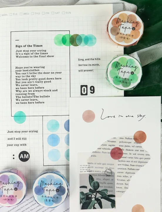 RHS%20Online%20100PCS%20Dot%20Washi%20Tape%20Stickers%20INS%20Album%20Diary%20Journal%20Decorative%20Scrapbooking%20Round%20Masking%20Tapes%20Sticker%20-%20Image%204