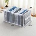 7 Grid Folding Drawer Organizers, Stackable Wardrobe Storage, Clothes Drawer Mesh Separation Box, Jeans Compartment Storage Box Clothes Organizer. 