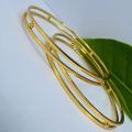 Gold plated Two line Charm Bangle Stylish Rich Look Guaranteed Without Stone For Women gift items for girls. 