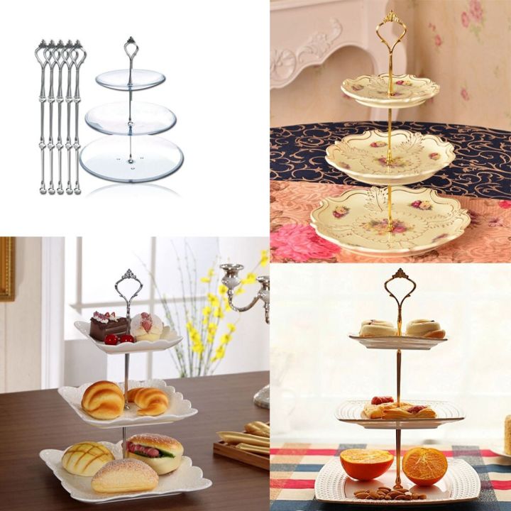 3%20Tier%20Crown%20Cake%20Cupcake%20Plate%20Stand%20Handle%20Hardware%20Fitting%20Holder%20DIY%20Cakes%20Plated%20Shelf%20Casual%20Party%20Plate%20Holder%20Stand%20Only%20-%20Image%204