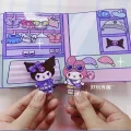 Sanrio Quiet Book Mymelody Kuromi Cinnamoroll Pom Pom Purin Pochacco Animal House Children's Puzzle handmade paper Doll House hand ledger material pack Quiet game book kids gift. 