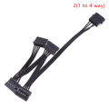 4Pin 1 Male To 3/4/5/6 Female Splitter Adapter SATA Power Hard Disk Extension Hard Drive Cable Cologo. 