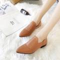 【BestGO】Female Side Zip Large Size Single Shoes Pointed Thick With Low Heel Ankle Boots. 
