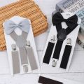 1 Pcs Elastic Suspenders with Tie New Fashion Suspenders Children Boys Girls with Bow Tie Adjustable Straps Accessories for Kids. 