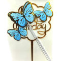 Happy Birthday Cake Topper With 6 Butterfly Cake Toppers. 