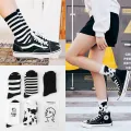 Cow Lolita Socks Harajuku Style Women Cotton Striped Socks Novelty Japanese Fashion Crew JK Socks. 
