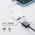 Lightning to HDMI Digital AV Adapter for iPhone 14/13/iPad to 1080P TV/Card Reader/USB/Ethernet Support Projector/Monitor. 