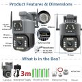 HD 4MP WIFI Camera With Dual Lens Screen Outdoor Auto Tracking Waterproof Security Protection IP Camera IPC 360 Home APP. 