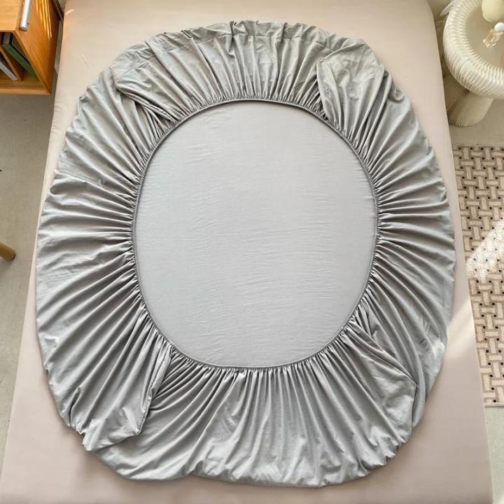 100%25%20Cotton%20Fitted%20Bed%20Sheet%20With%20360%20Elastic%20Band%20Bedsheet%20Bedspread%20for%20Single%20Double%20King%20Queen%20Size%20Mattress%20Protector%20Cover%20-%20Image%204