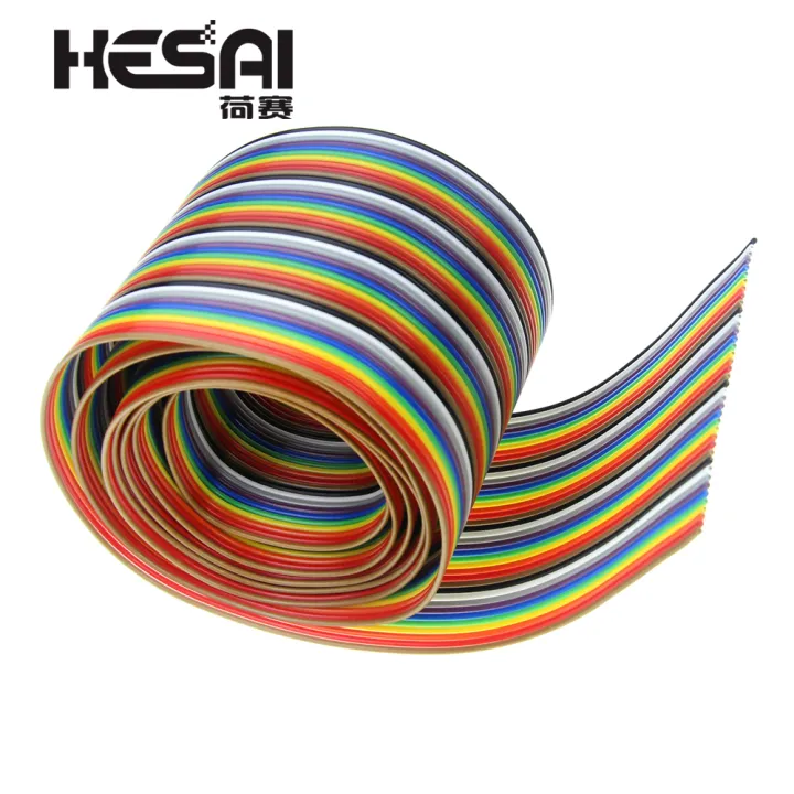 1Meter/lot Ribbon Cable WAY Flat Color Ribbon Cable Wire Rainbow 20P ...