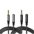 toocki 3.5 Audio Extension Cable Jack 3.5mm Male to Female Car Audio Aux Cable 4-pole Microphone support Headphones Phone Speaker Extender. 