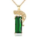 【ALLGOOD】Fashion Panther Inlaid Green Crystal Pendant Necklace Exquisite Women's Necklace Party Jewelry Accessories Personalized Gifts. 