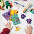 8 Sheets Pokemon Puzzle Stickers Pikachu Psyduck Bulbasaur Anime Cartoon Kids DIY Make A Face Sticker Handicraft Waterproof Decals. 