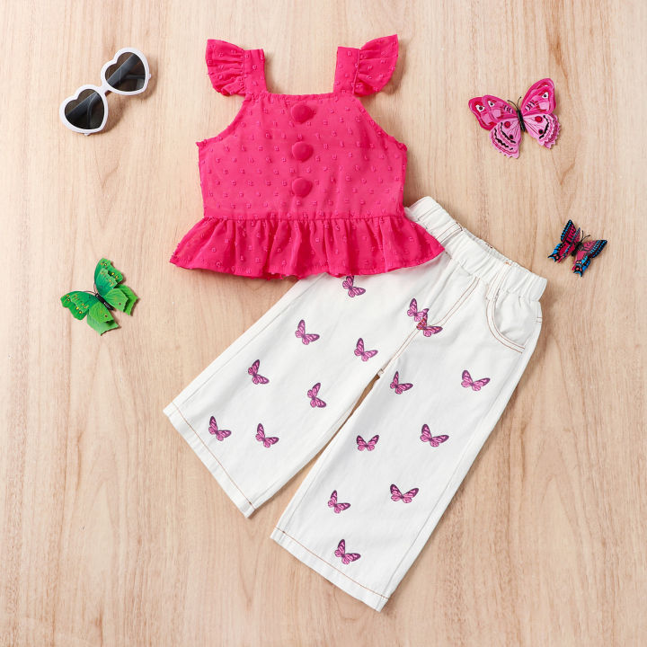 Girls Clothing Sets Summer Top+Pant Children Casual Clothes Suits Toddler Girl Kids Sportswear