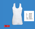 KIBZ – Men’s Vest Round Neck Without Sleeves 100% Cotton Vest for Men & Boys White Color Vest. 