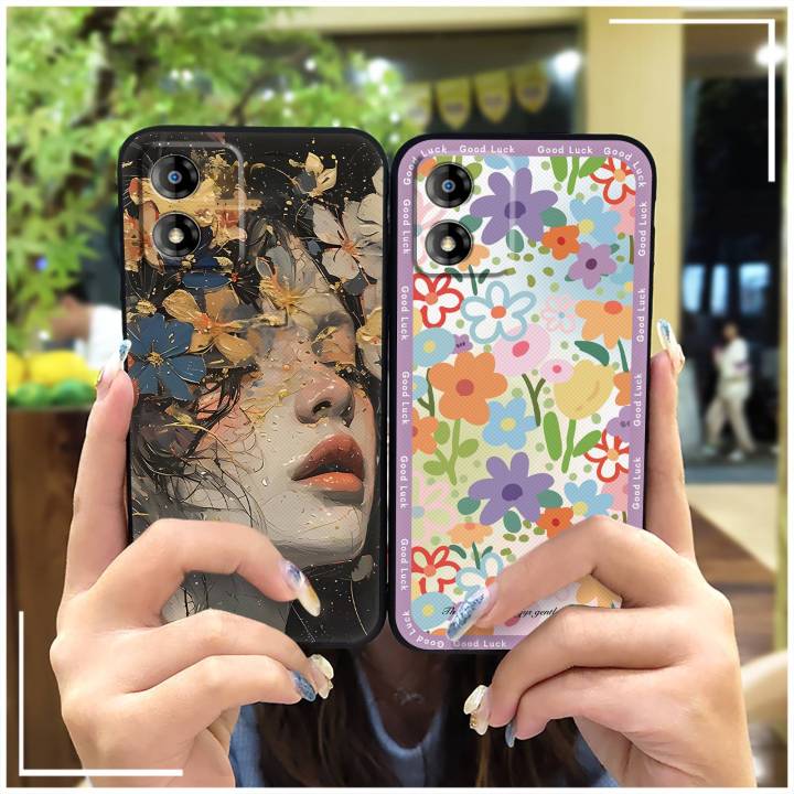 Anti-dust Phone Pouch Phone Case For MOTO E13 Protective flower Cute Dirt-resistant Shockproof Anti-knock Graffiti TPU