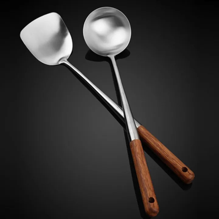 304%20Stainless%20Steel%20Frying%20Spoon%20With%20Rosewood%20Handle%20and%20Extended%20Chef%20Special%20Frying%20Spoon%20-%20Image%203