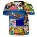 Scooby doo Cartoon Anime figures Harajuku T-shirt 3D Printing Boy Girl Children With Round Neck Short Sleeves Baby Clothes. 