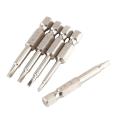 【TrendGlobe】New 5Pcs/Set  50mm 1/4in Hex Shank Triangle Magnetic Triangle Head Screwdriver Bits Electric Power Anti Slip Tool Accessories. 