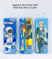 Magnetic Lock Pencil Box with Dual Sharpener Pencil Case for Girls & Boys. 