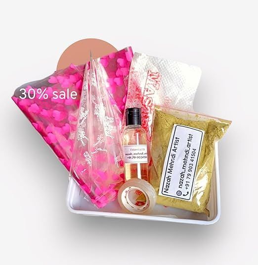 KIZZ BEAUTY Henna kit For Mehndi, Haldi Function - 100gm Henna powder ...