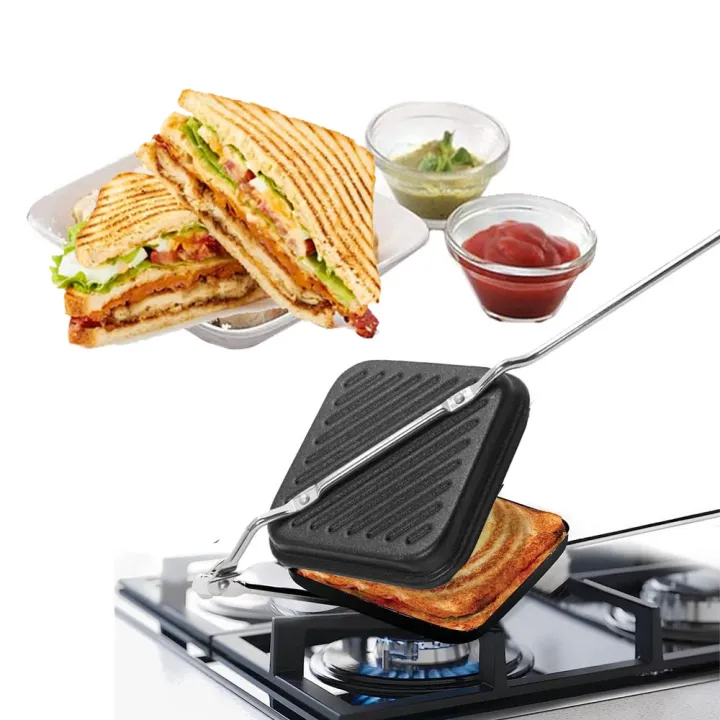 Non-Stick Gas Stove Compatible Hand Sandwich Toaster Grill Sandwich Maker