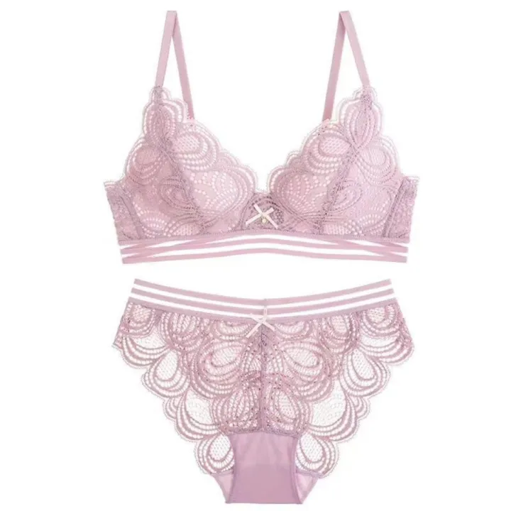 Women%20Lace%20Underwear%20Set%20Push%20up%20Bra%20Brassiere%20See%20Through%20Elastic%20Briefs%20-%20Image%202