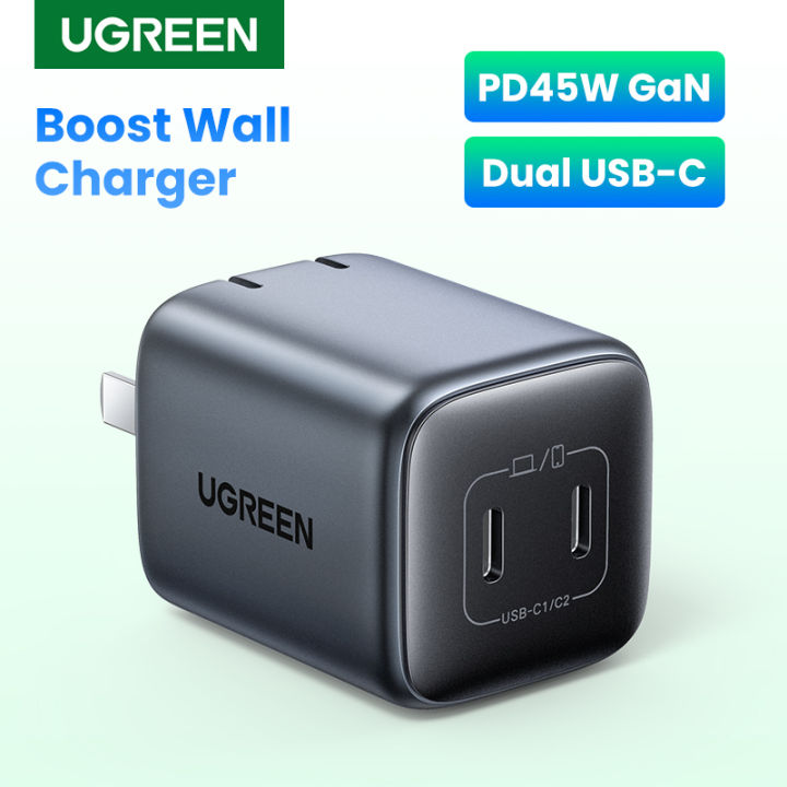 UGREEN%2045W%20GaN%20Charger%20with%20Dual%20USB%20Type%20C%20Ports%20Fast%20Charging%20for%20iPad%20Pro%20iPad%20mini%20SAMSUNG%20S23%20S22%20S21%20S20%20iPhone%2013%20pro%20max%20-%20Image%202