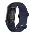 For Fitbit Charge 6 Solid Color Butterfly Buckle Silicone Watch Band L Size. 