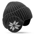 Fashion Winter Warm Woolen Hat with Fleece Ear Flaps, One Size. 