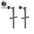 Qingwen Titanium steel Cross Earrings for men set ear piercing Stainless steel earrings cool hypoallergenic iareng for men kpop round airing hikaw for boys 925 silver earings for men on sale. 