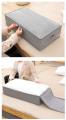 Cotton Linen Under Bed Storage Box Foldable Quilt Organizer Large Capacity Clothes Storage Baskets With Lid Zippered Organizer|Foldable Storage Bags. 