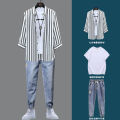 Men's Casual Sports Suit Men's Suit Matching Handsome Trendy Summer2023New Fashion Boys' Clothes. 