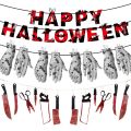 Halloween Scarlet Banner Paper Pull Citi Ghost Festival Theme Party Decoration Supplies Knife String. 