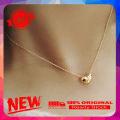 Elegant Women Lady Simple Design Gold Tone Chain Heart Love Pendant Necklace. 