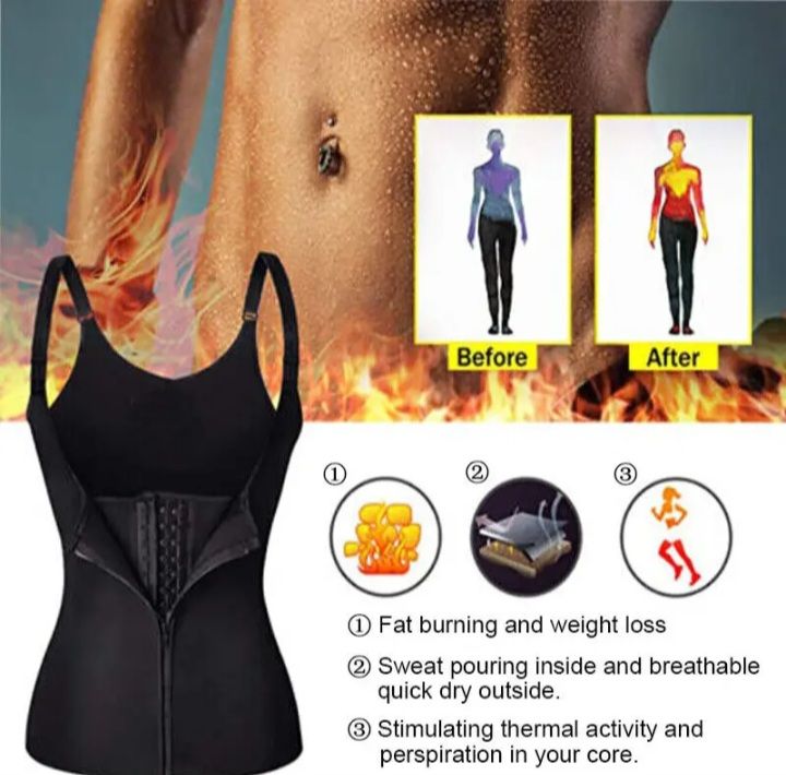 Adjustable Hook Waist Slimming Belt Corset Zipper Sauna Belt Cellulite Cincher Body Shaper Belly Tummy Abdomen Control Burn Fat (S)