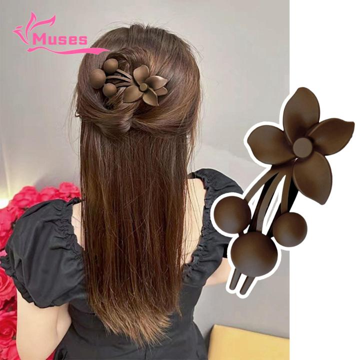 Muses%20Mall%20Large%20Hair%20Claw%20Clip%20Stylish%20Frosted%20Texture%20Hair%20Claw%20with%20Flower%20Decor%20Non-slip%20Matte%20Finish%20Hair%20Clip%20for%20Thick%20Thin%20Hair%20Large%20Back%20Head%20Hair%20Accessory%20Favorite%20Thick%20Hair%20Claw%20Clip%20-%20Image%204