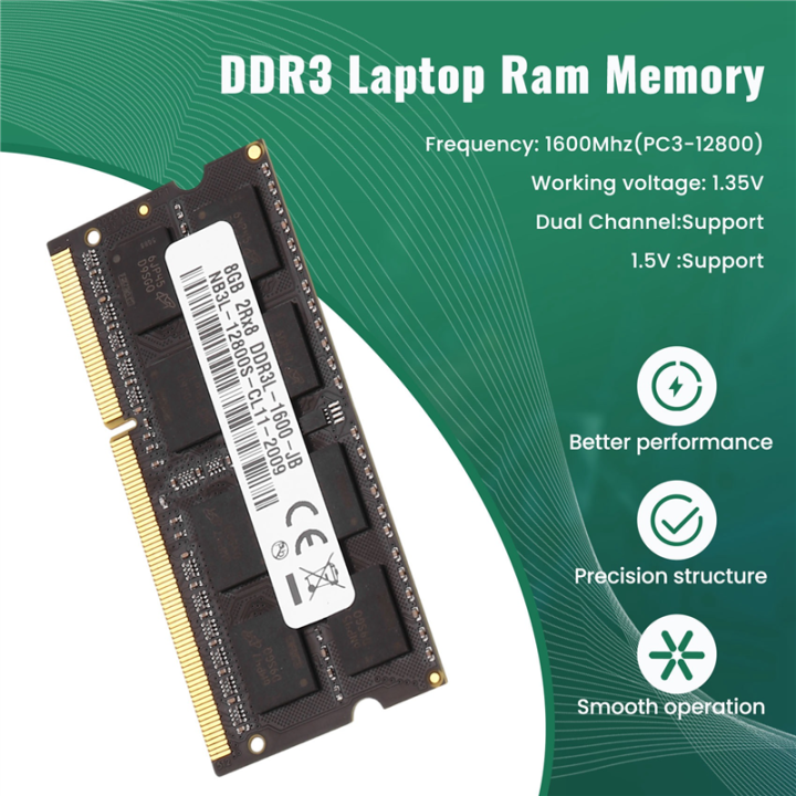 DDR3%208GB%20Laptop%20Ram%20Memory%201600Mhz%20PC3-12800%201.35V%20204%20Pins%20SODIMM%20Support%20Dual%20Channel%20for%20Laptop%20Memory%20-%20Image%204