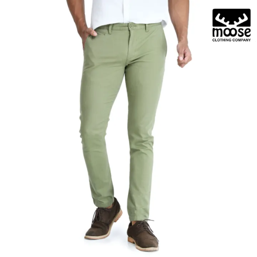 Moose Men's Slim Fit Chino Pant - Moss Stone