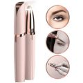 Eyebrow Hair Remover with LED Light - Battery  Electric Precision Eyebrow Trimmer for Women - Painless Portable Eyebrow Razor – For Lips, Nose, Chin - Flawless Hair Remover Flawless Facial Hair Remover - White & Gold. 